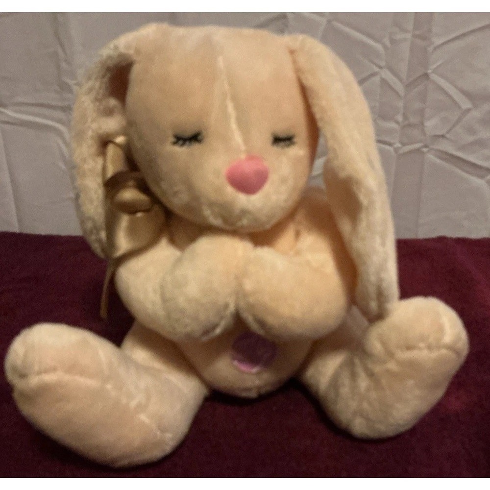 DAN DEE Praying Rabbit Bunny With Sound Sitting Plush 8" Child Baby Nursery